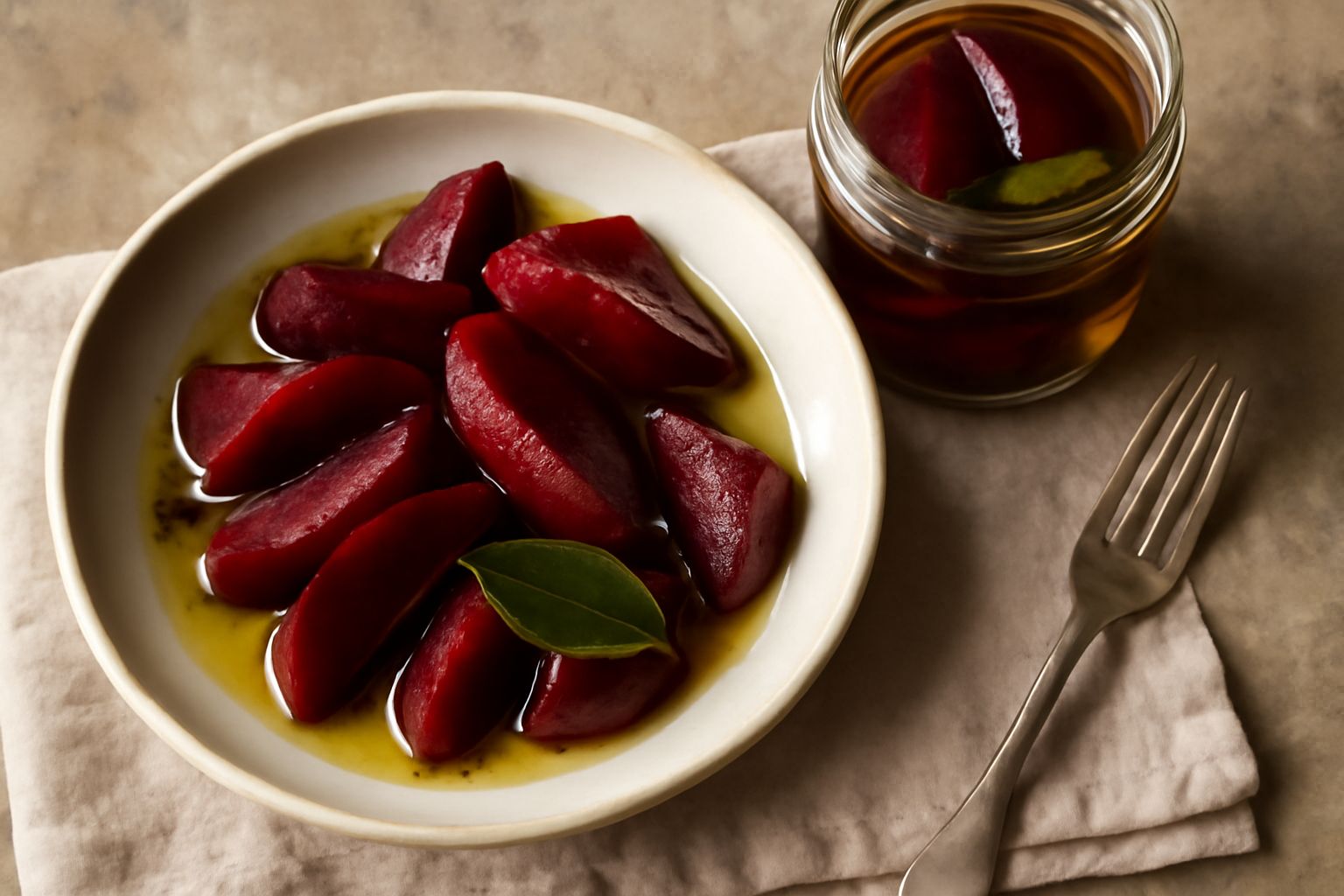 Barbabietole sott'olio: dolcezza terracotta e ferro naturale in ogni cucchiaiata