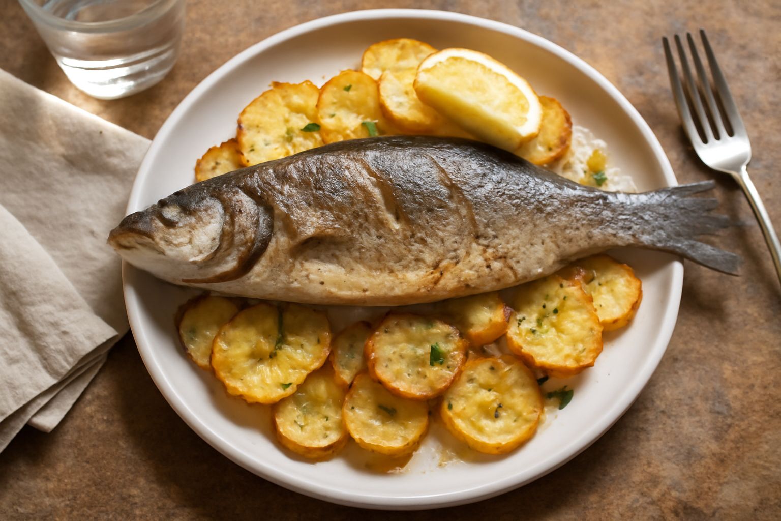 Branzino al forno con patate: la temperatura giusta senza sbagliare i tempi
