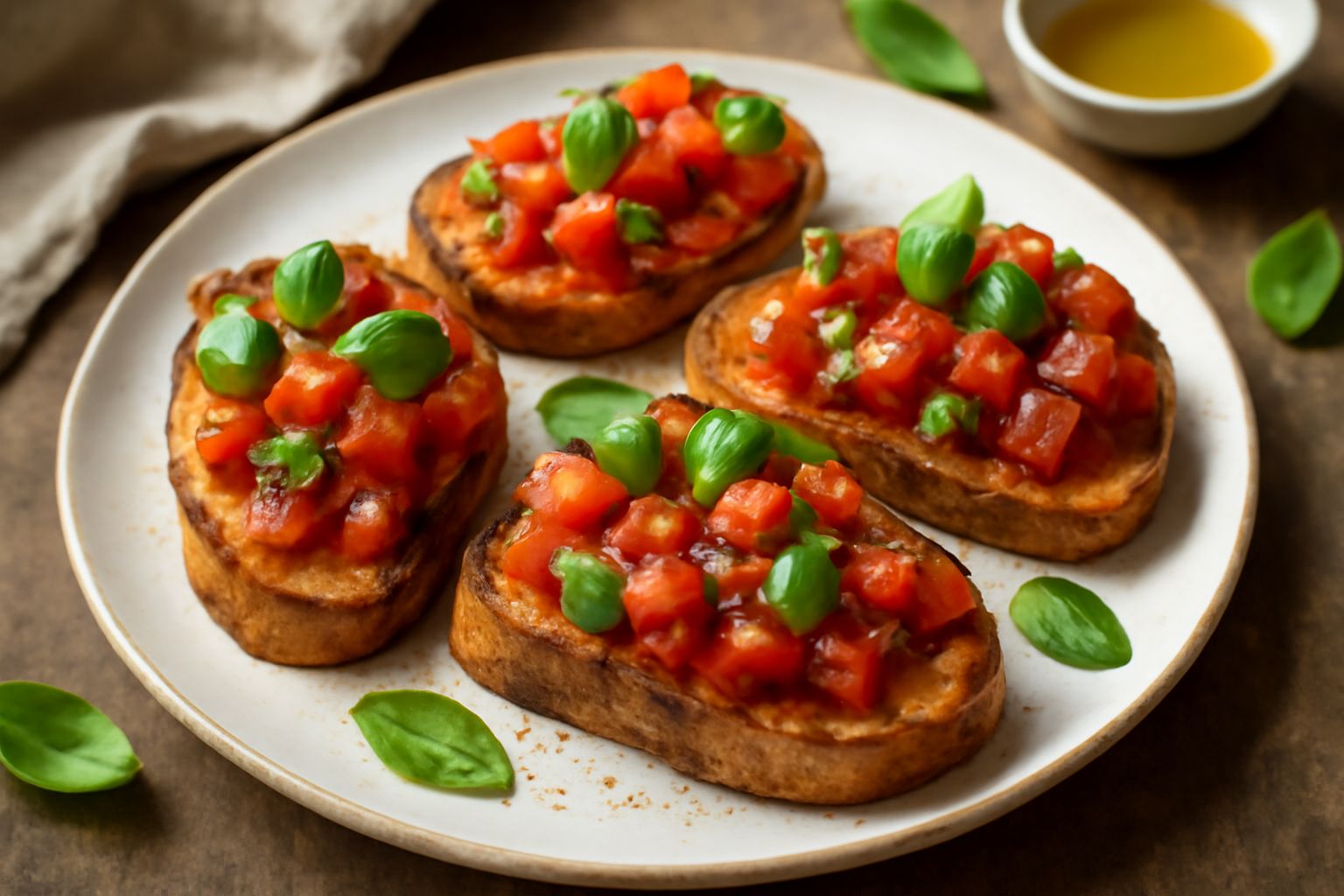 Bruschettas al pomodoro e basilico: il segreto è nel riposo