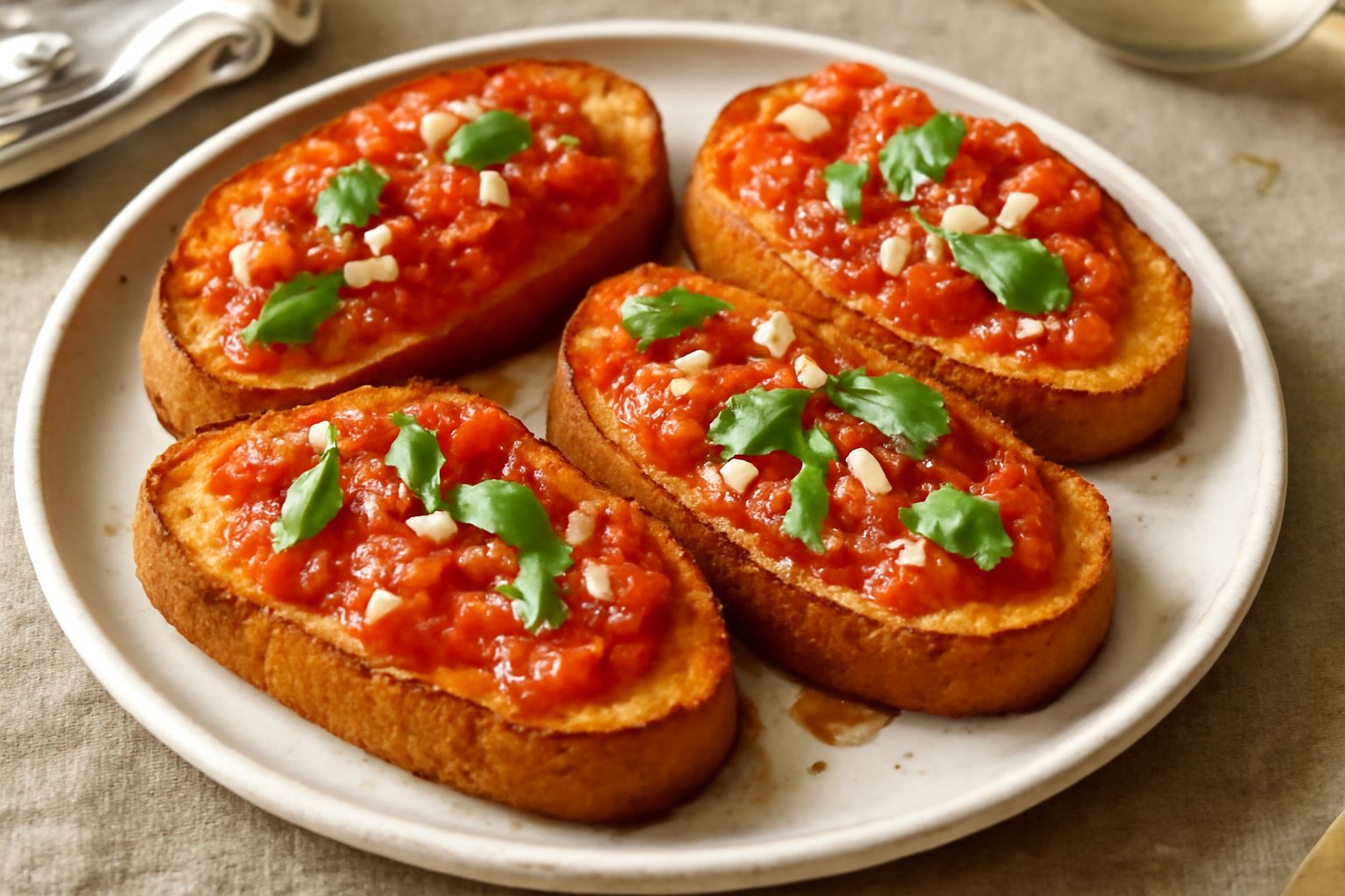Crostoni al pomodoro: croccantezza e freschezza che nutrono il palato