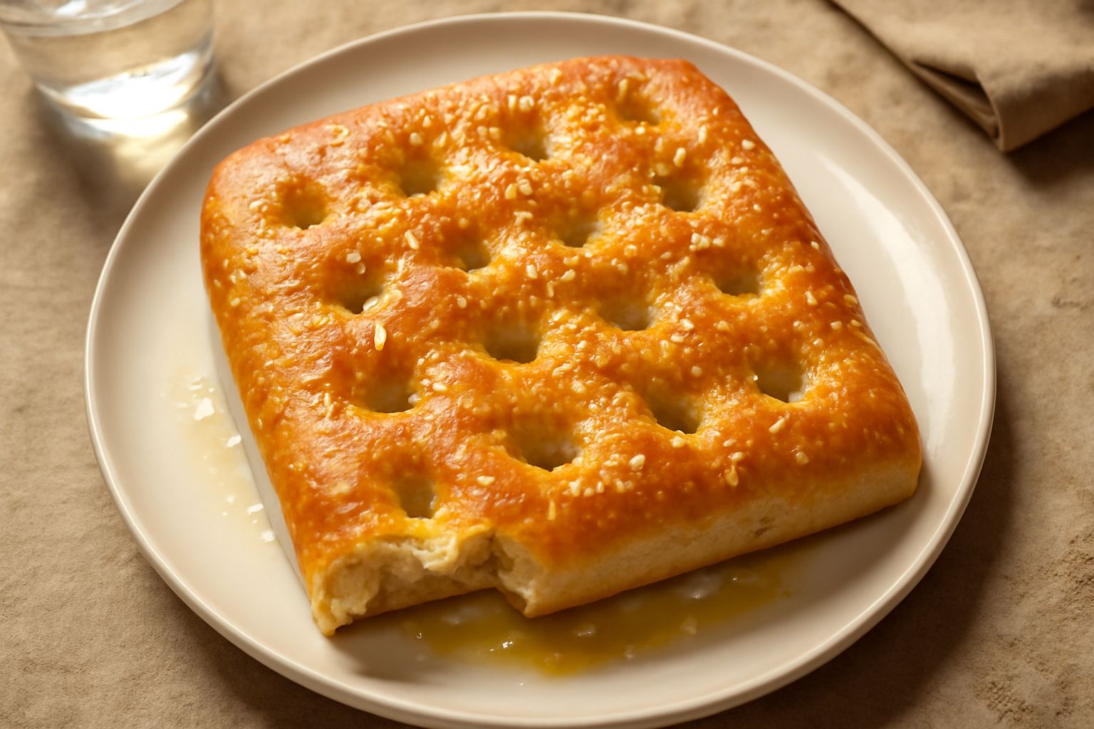 Focaccia d'Oneglia: olio e sale regalano croccantezza leggerezza al pane ligure