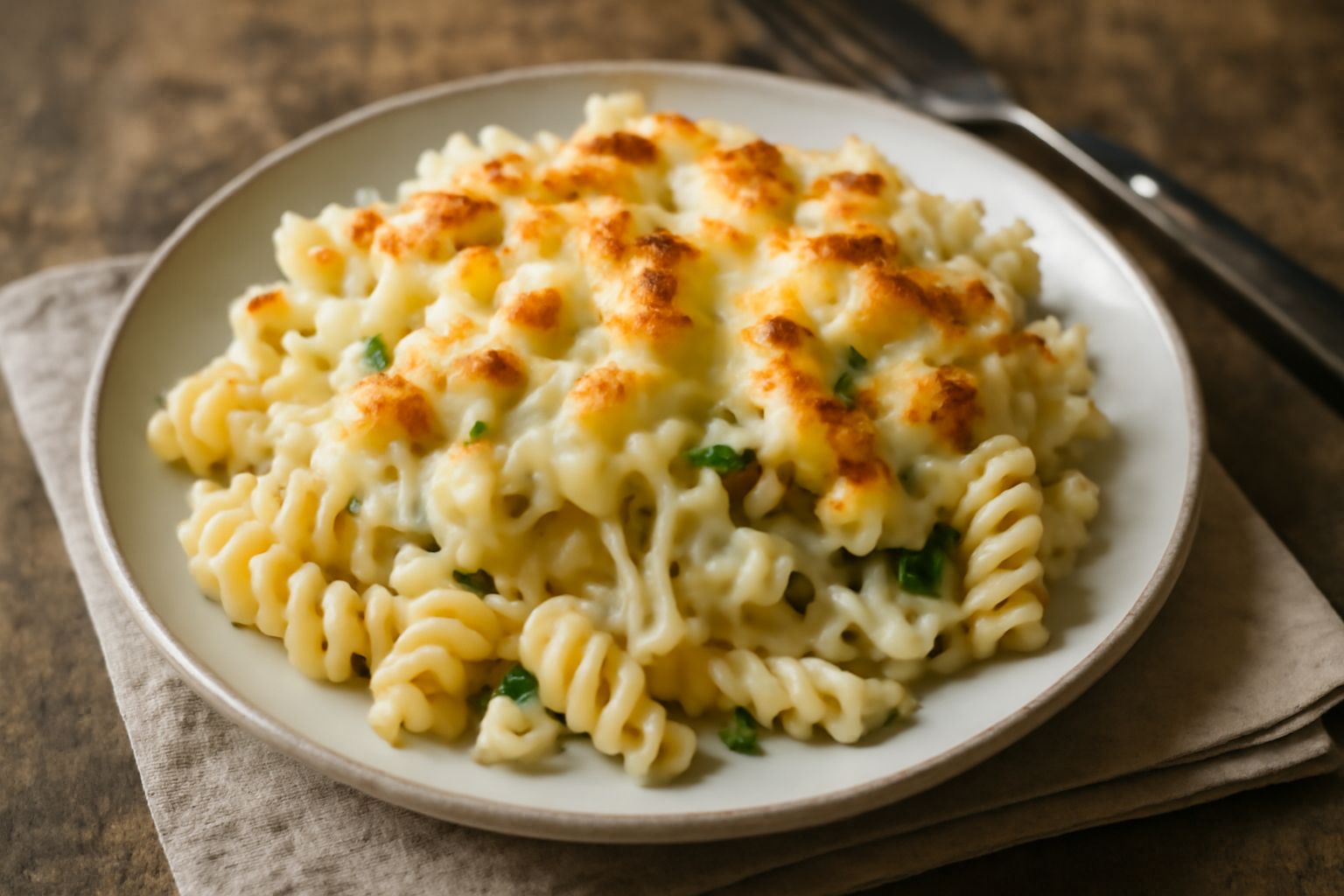 Fusilli al forno in bianco: cremosità delicata che nutre senza appesantire