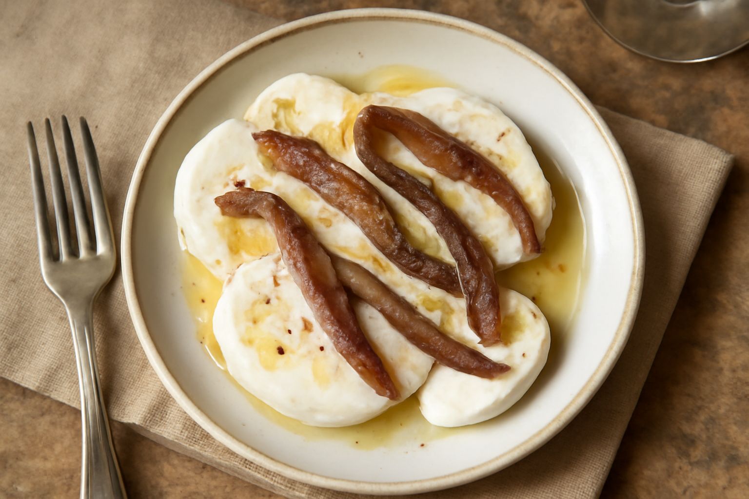 Mozzarella con acciughe: il contrasto che funziona sempre