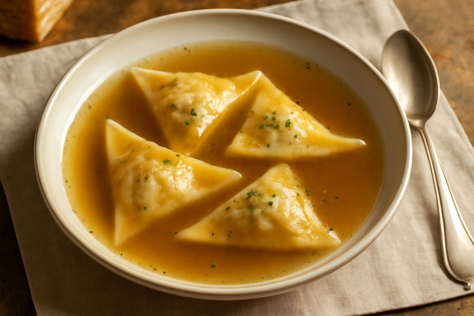 Pansotti in brodo: ravioli delicati che nutrono profondamente il corpo