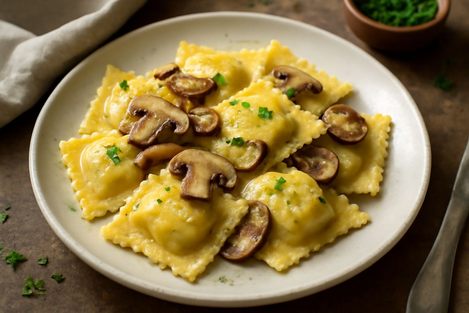 Ravioli ai funghi porcini: ricchezza umami in piatti leggeri e nutrienti