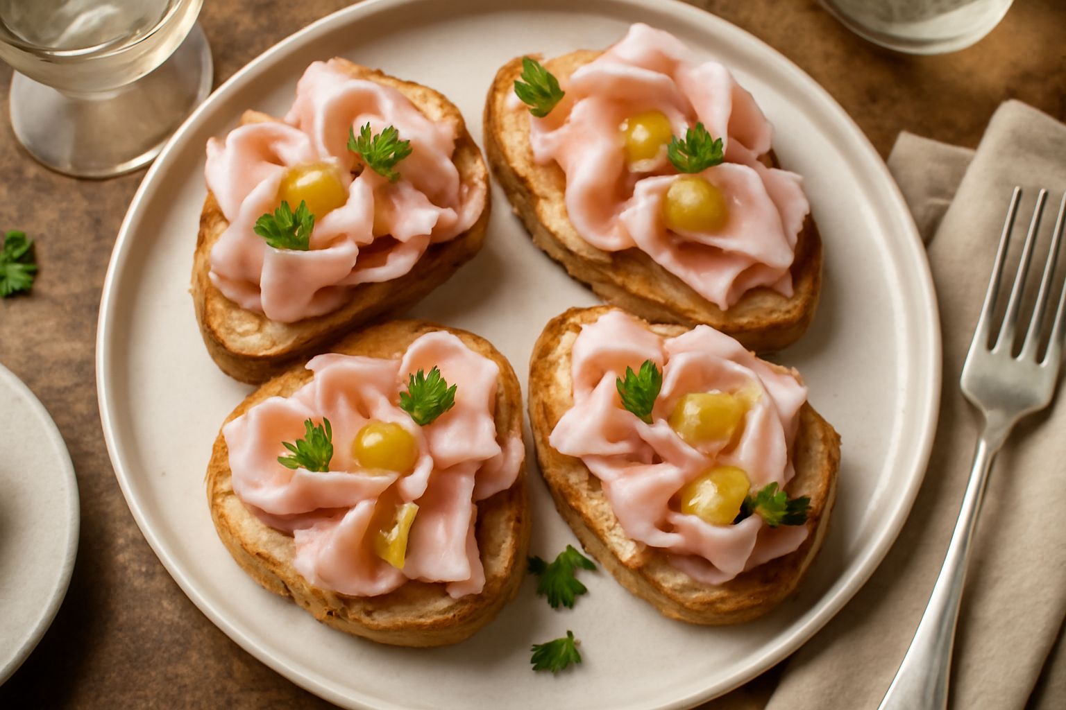 Tartine di mortadella e mostarda: croccantezza speziata che nutre con leggerezza